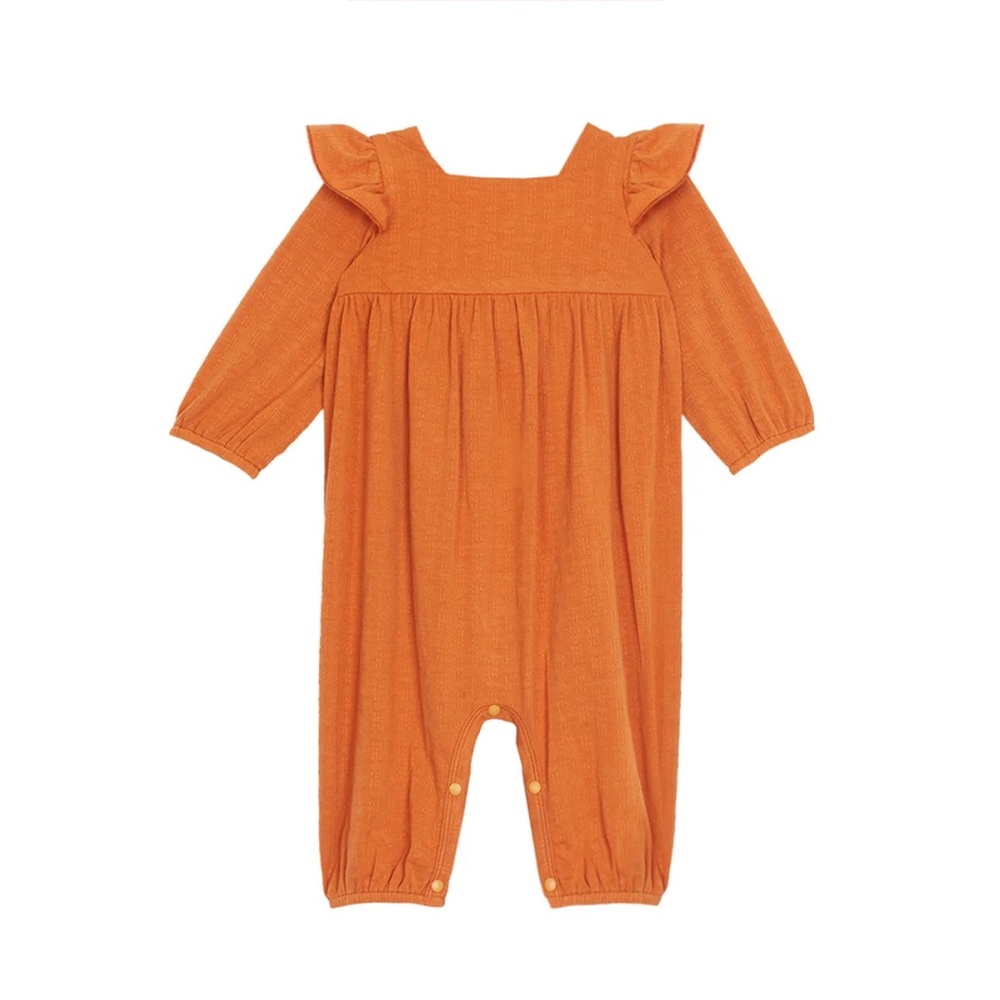 MABEL + HONEY TANGERINE KNIT ROMPER, 6 months